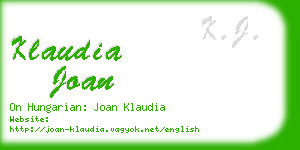 klaudia joan business card